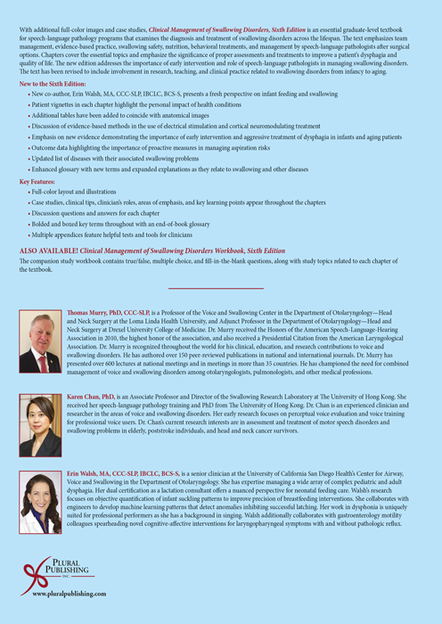 Clinical Management of Swallowing Disorders Clinical Management of Swallowing Disorders